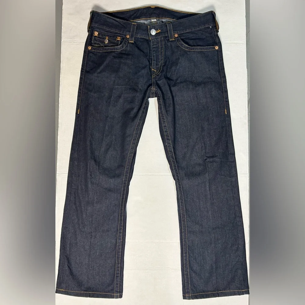 True Religion Men's Straight Jeans in Dark Indigo